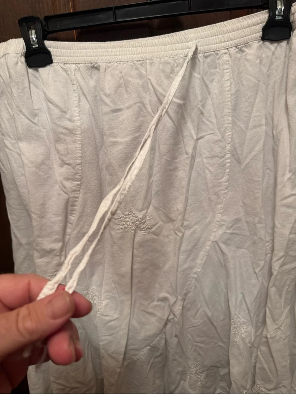 Women’s 3X Metro Wear White Embroidered A-Line Skirt